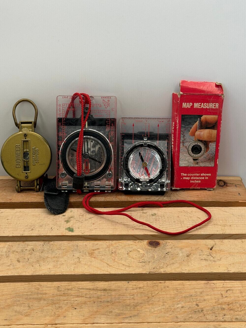 Vintage Outdoor Navigation & Orienteering Tool Collection - (4-Piece Lot)